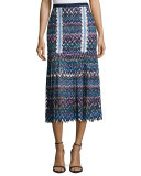 Diana C Chevron Lace Midi Skirt, Multicolor