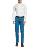 Twill Five-Pocket Pants, Aqua