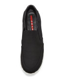 Nylon Tech Slip-On Sneaker, Black