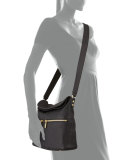 James Large Grain Crossbody Bag, Black