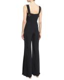 Juno Slit-Leg Jumpsuit, Black 