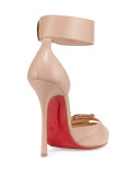 Fetish Red Sole d'Orsay Pump, Nude/Golden