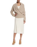 Fontaine Crossover Sweater, Light Taupe Melange