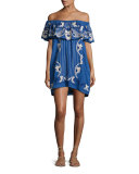 Adelaide Embroidered Off-the-Shoulder Mini Dress