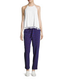 Talia Graphic-Print Silk Pants