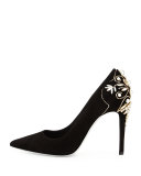 Crystal Suede 105mm Pump, Black