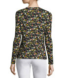 Floral-Print Crewneck Tee, Vilette