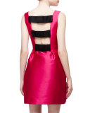 sleeveless open-back fit-&-flare dress, sweetheart pink