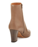 Leather 70mm Ankle Boot, Taupe