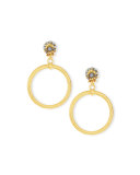 Beaded Post & Hoop Clip-on Earrings