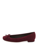Shoestring Suede Ballerina Flat, Bordeaux