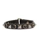 Rockstud Rolling Noir Leather Bracelet