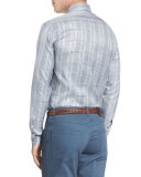 Plaid Sport Shirt, Green/White