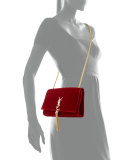 Kate Monogram Medium Velvet Tassel Shoulder Bag, Red