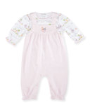Noah's Ark Pima Overall Set, Pink, Size 3-18 Months