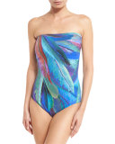 Macaw Bandeau One-Piece Swimsuit