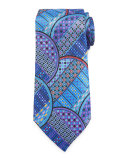 Quindici Geometric Circle Tie, Blue