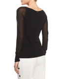 Illusion Long-Sleeve Tee, Black