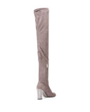 Suede 90mm Over-the-Knee Boot, Gray