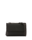 Baby Olimpia Intrecciato Shoulder Bag, Black