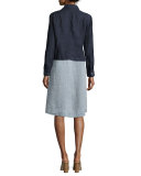 Sleeveless Chambray Linen Dress, Petite