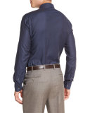 Tonal Dot-Print Sport Shirt, Navy