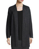 Sleek Blur Long Cardigan, Charcoal