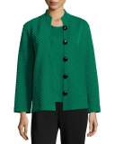 Wool Ottoman Easy Jacket, Emerald