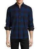 Beach Plaid Twill Shirt, Blue Combo