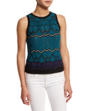 Frequency Zigzag Sleeveless Top