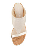 Maara T-Strap Slide Sandal, Platino