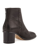 Willow Studded Leather Ankle Boot, Black