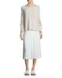 Stretch Crepe Culottes, White