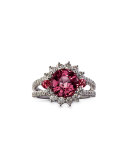 Burma Pink Spinel Ring with Diamonds