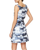 Cloud Jacquard Layered Ruffle Dress