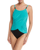 Lisa Draped-Front Underwire One-Piece Swimsuit