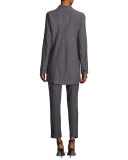 Washable Stretch-Crepe Ankle Pants, Ash