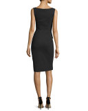 Sexy Sleeveless Cutout Cocktail Sheath Dress, Nero