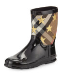 Ranmoor Metallic Star Rubber Rain Boot, Black, Youth