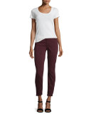 Brushed Sateen Skinny Ankle Jeans
