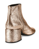 Metallic Leather Chunky-Heel Bootie, Copper