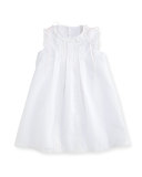 Sleeveless Organza Shift Dress, White, Size 2-4T