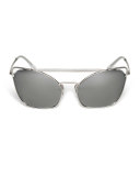 Chat Brow-Bar Cat-Eye Sunglasses, Silver