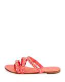 Taya Woven Satin Chain Flat Sandal, Multi