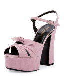 Candy Denim Platform 135mm Sandal, Rosado