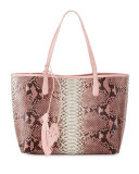 Erica Python Shopper Tote Bag, Pink