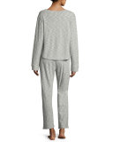 Long-Sleeve Lounge Top, Light Gray