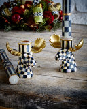 Courtly Check Moose Candlesticks, Set of 2