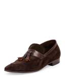 Lorenzo Suede Tassel Loafer, Brown