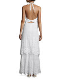 Edna Crocheted-Lace Halter Maxi Dress